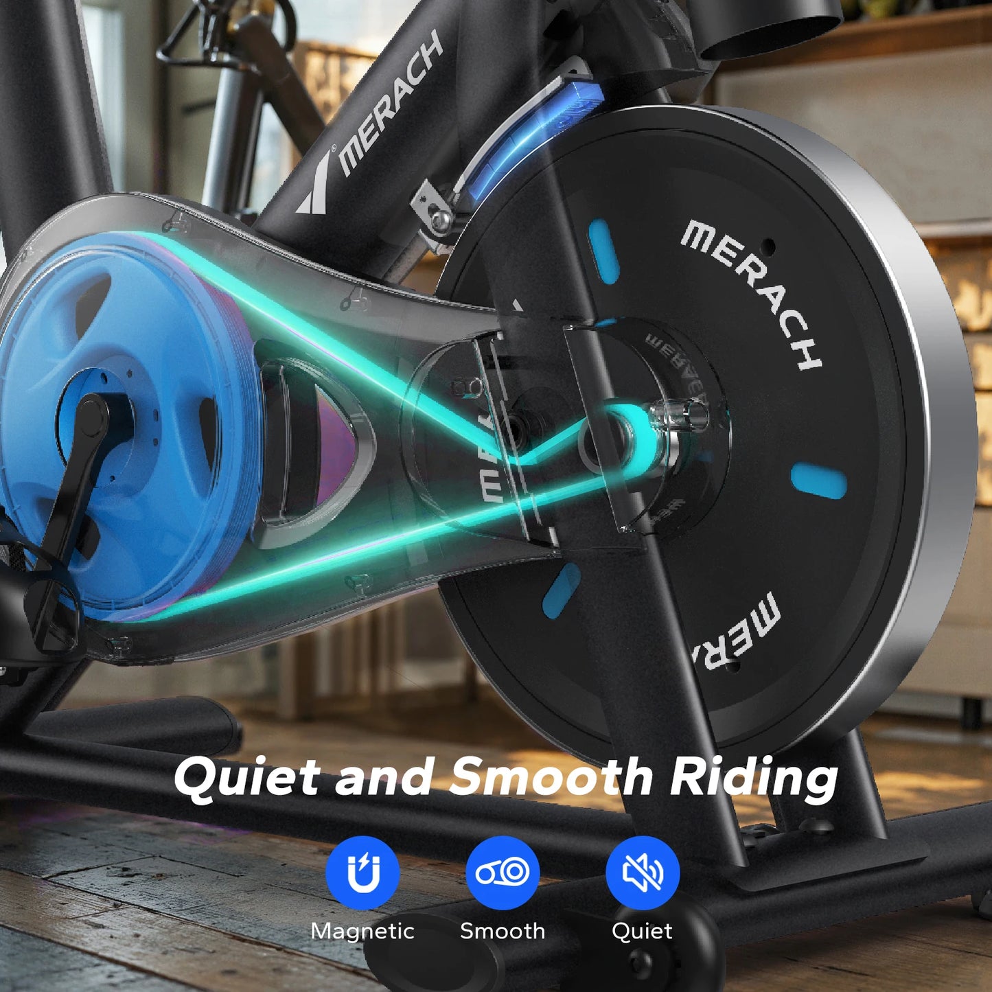 MERACH Magnetic Indoor Cycling Bike With Quiet Magnetic Brake System And App Guided Courses