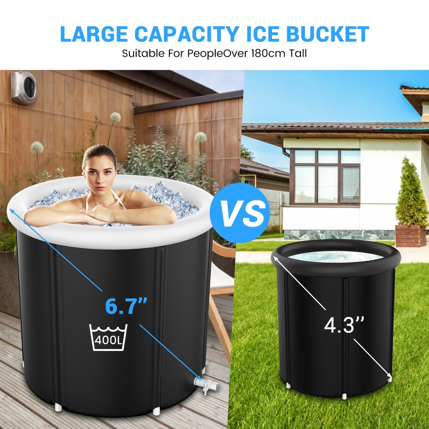 Cover Ice Bath Cold Plunge Tub Portable Recovery System