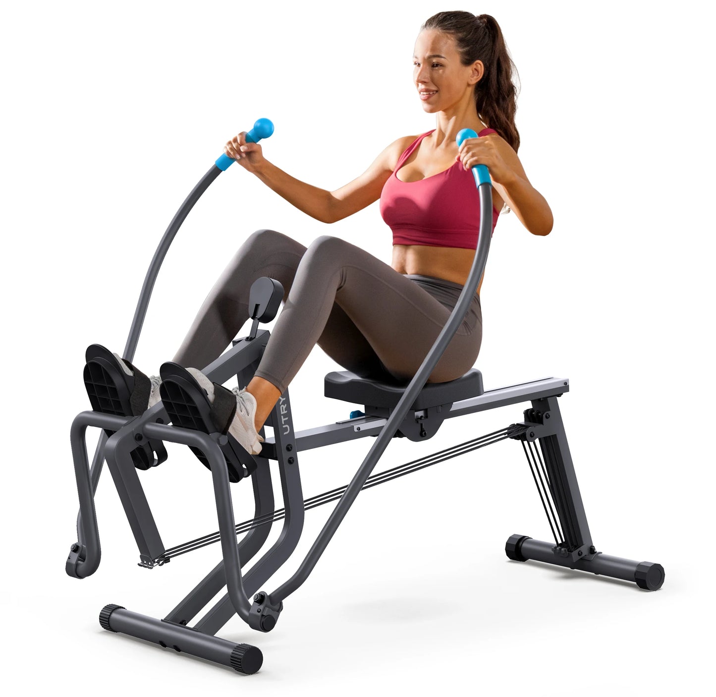 UTRYUP Sculls Rowing Machine Smooth Rowing Experience Space Saving Ergonomic Seat Adjustable Footrests Quiet Operation Home Gym