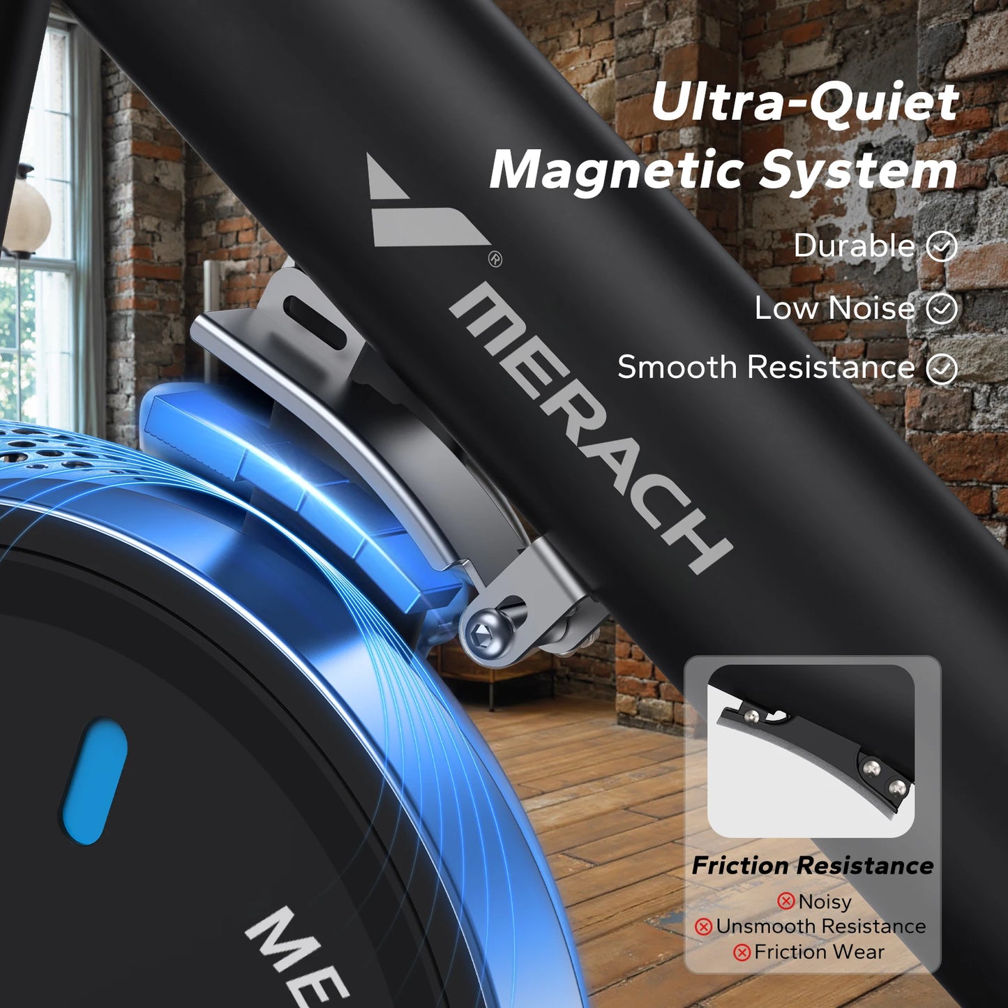 MERACH Magnetic Indoor Cycling Bike With Quiet Magnetic Brake System And App Guided Courses
