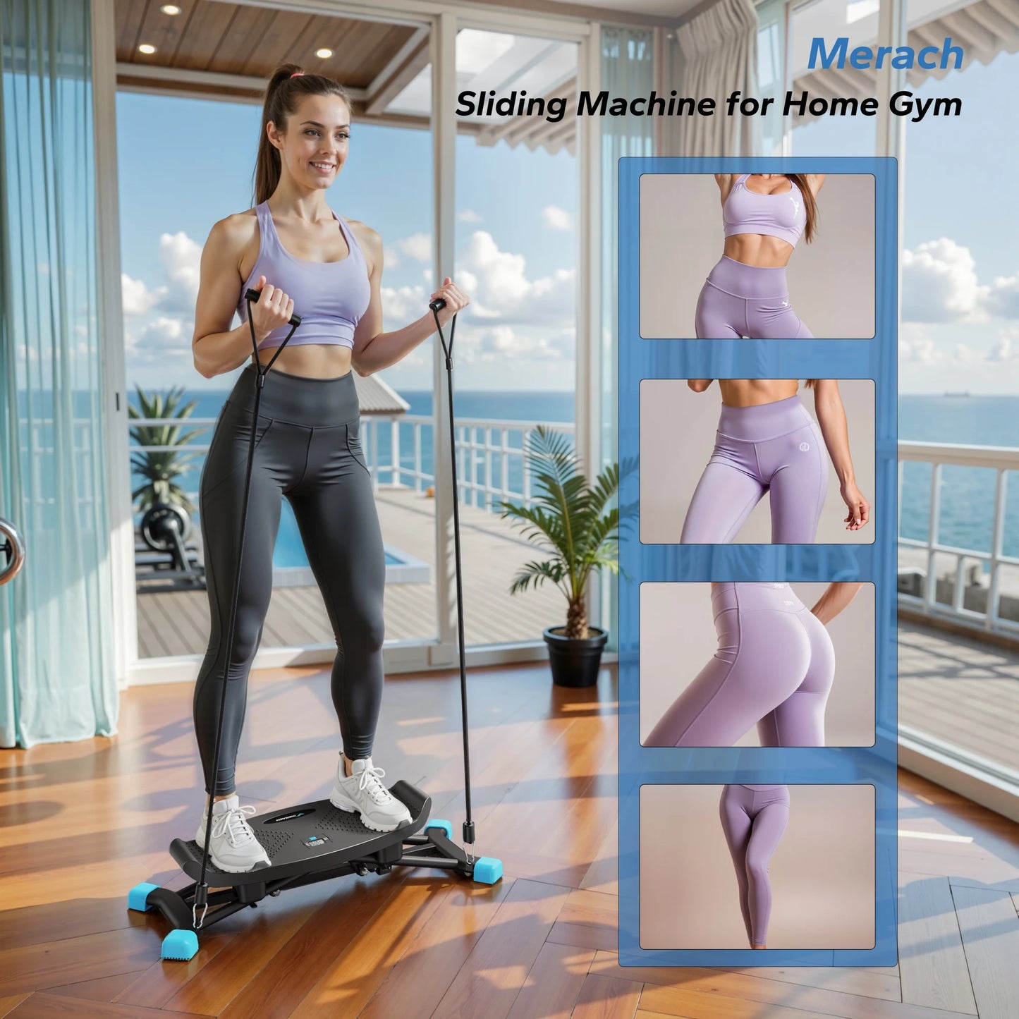 MERACH Ski Machine for Full Body Cardio Workout Home Gym