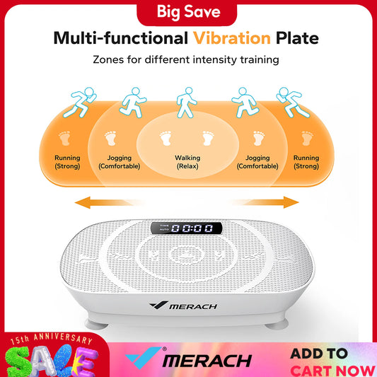 MERACH Vibration Plate Exercise Machine Whole Body Workout Platform For Fitness And Weight Loss Shaping