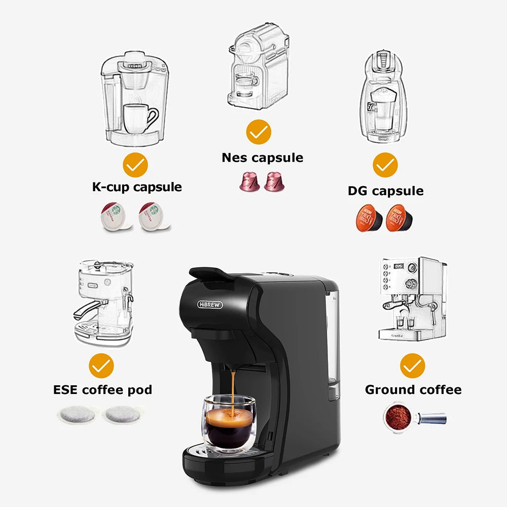 HiBREW 19 Bar 4in1 Espresso Coffee Maker for Pods System