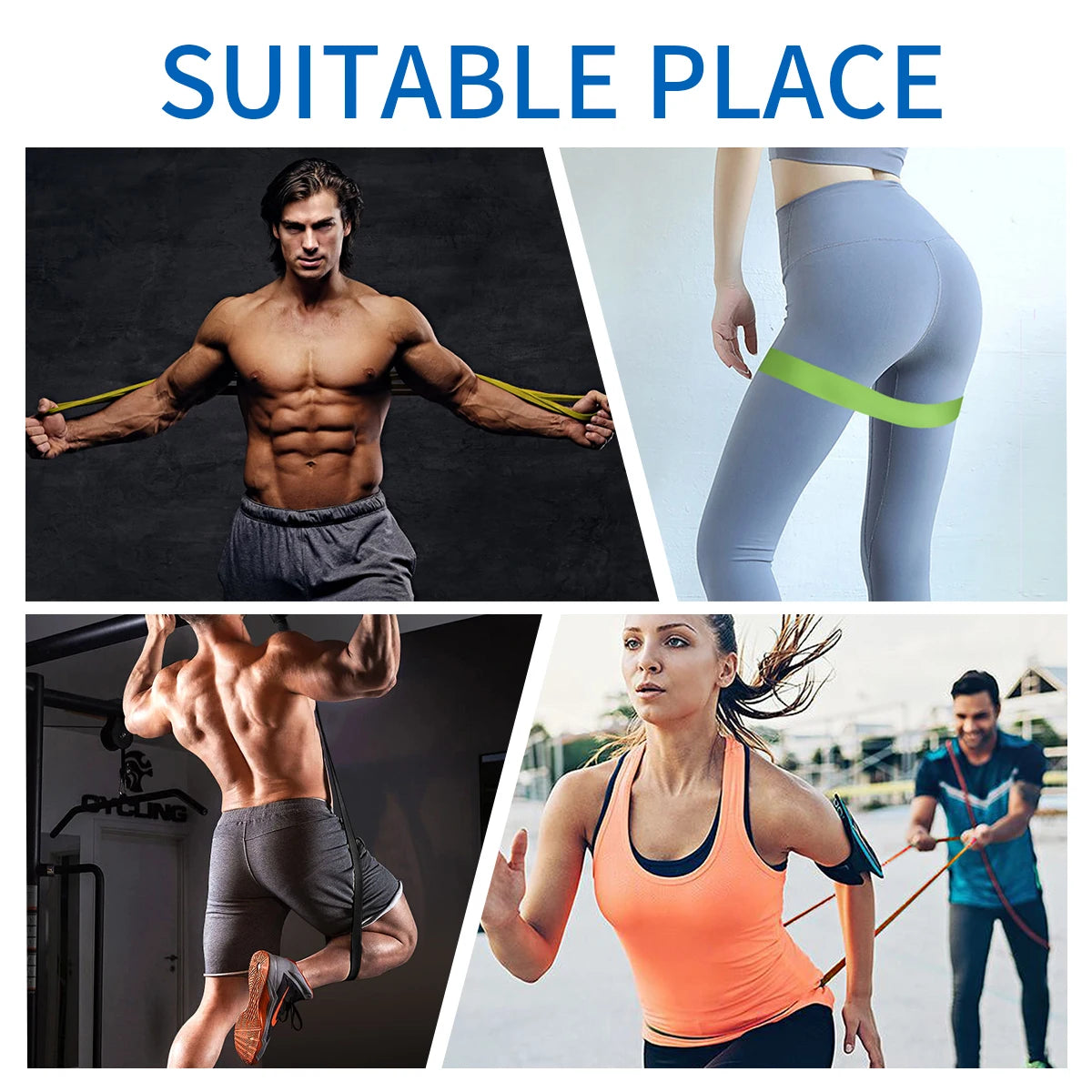 ITSTYLE Resistance Bands 8 Level Crossfit Loop Expander
