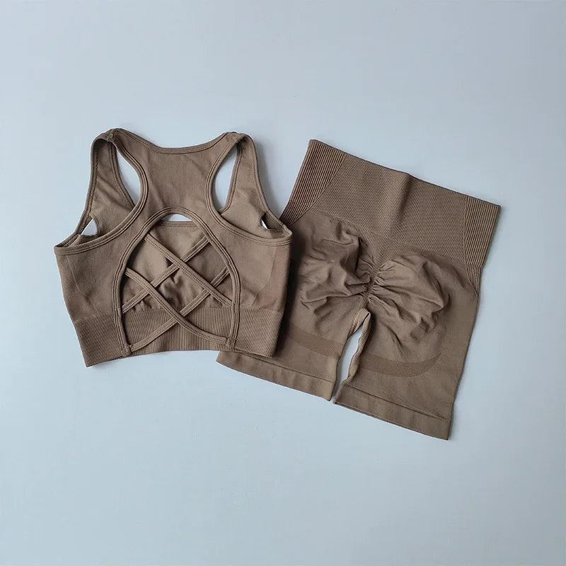 Skin Of Skin High Waist Fitness Set For Women Sport Bra