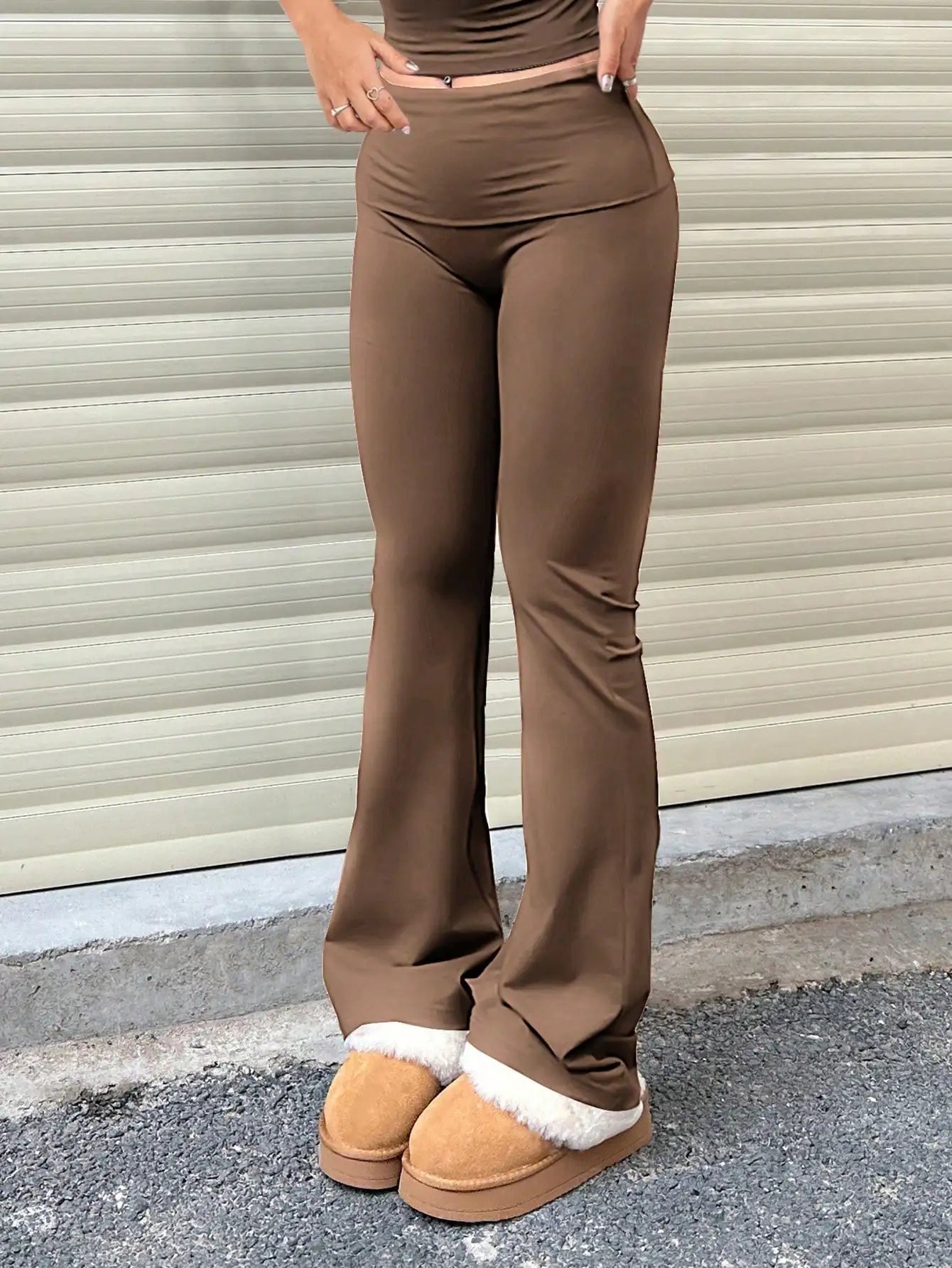 3 Pieces Set Women's Yoga Pants Elastic Waist High Waisted Flare Bootcut Leggings for Gym Workout Casual