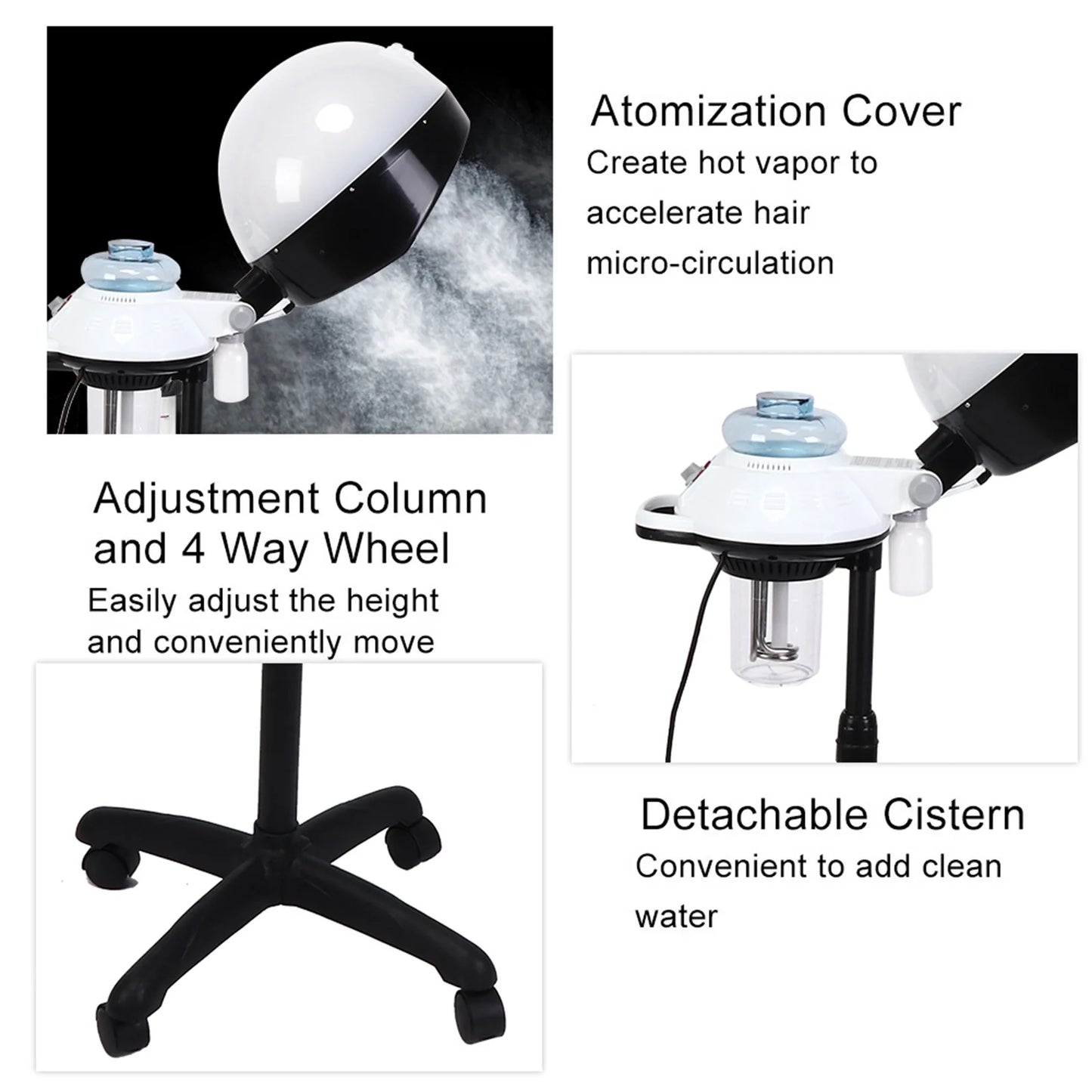 Professional Salon Hooded Hair Steamer Rolling Stand DOACT