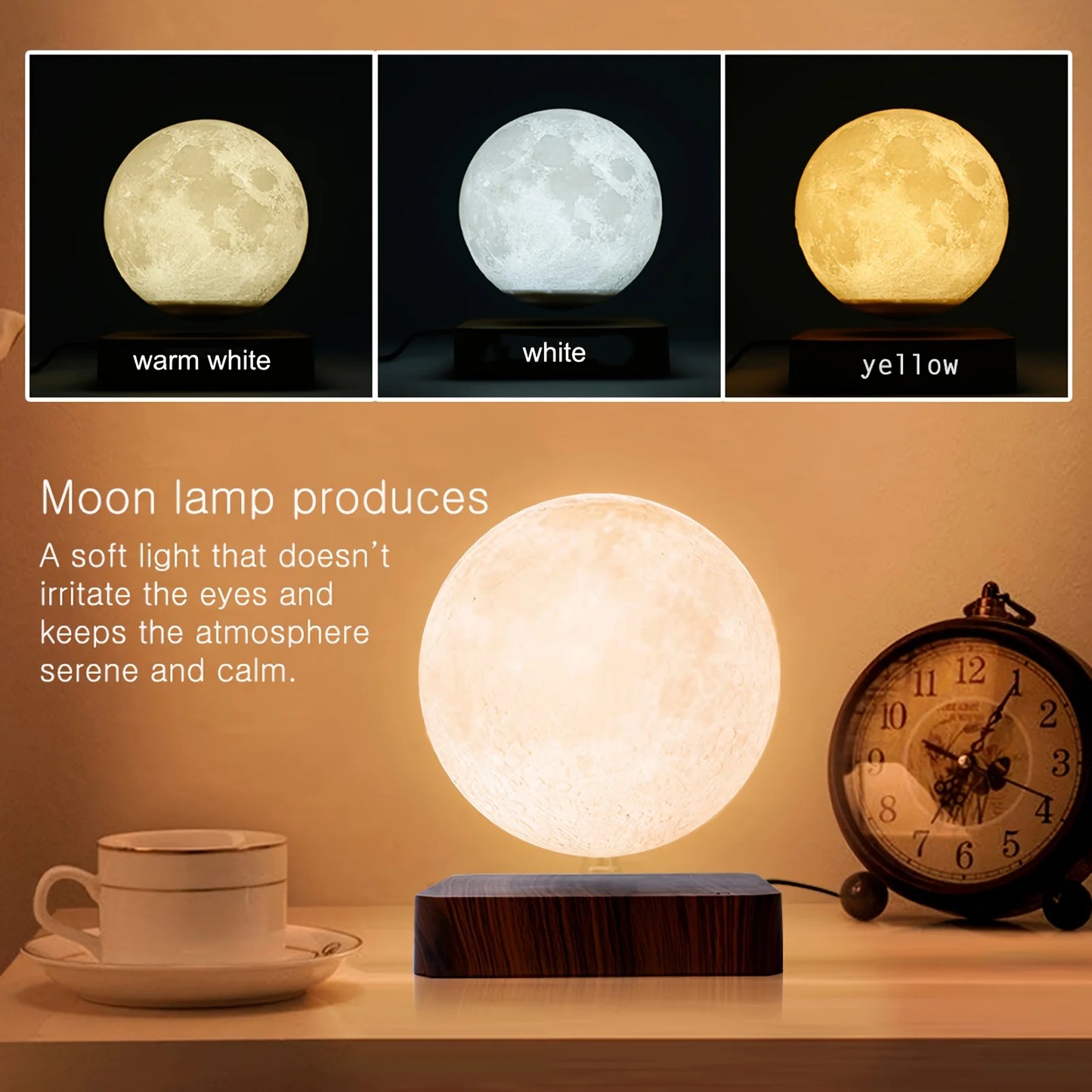 Aiopp Levitating Moon Table Lamp Magnetic Night Light