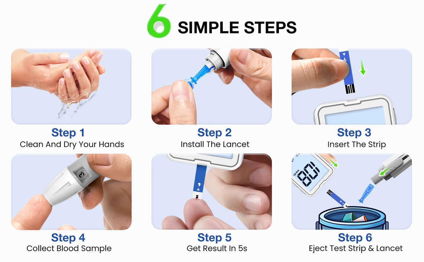 Linksun Glucose Meter Kit With Blood Sugar Test Strips