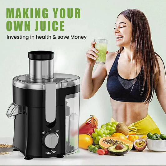 SEJOY Centrifugal Juicer Machine Compact Automatic Pulp Ejection Electric Citrus Juicer Extractor Machine Fruit Veg Blender