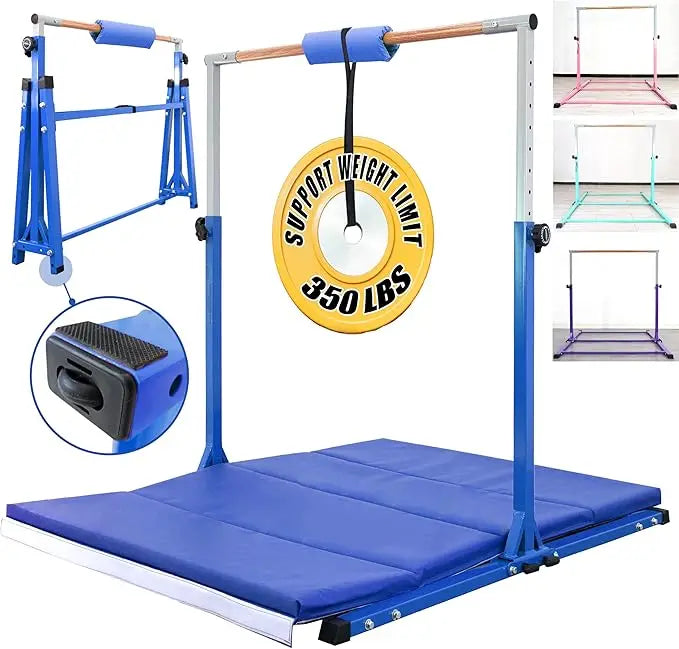 YTYIN Foldable Gymnastics Bar For Kids Teens Adjustable
