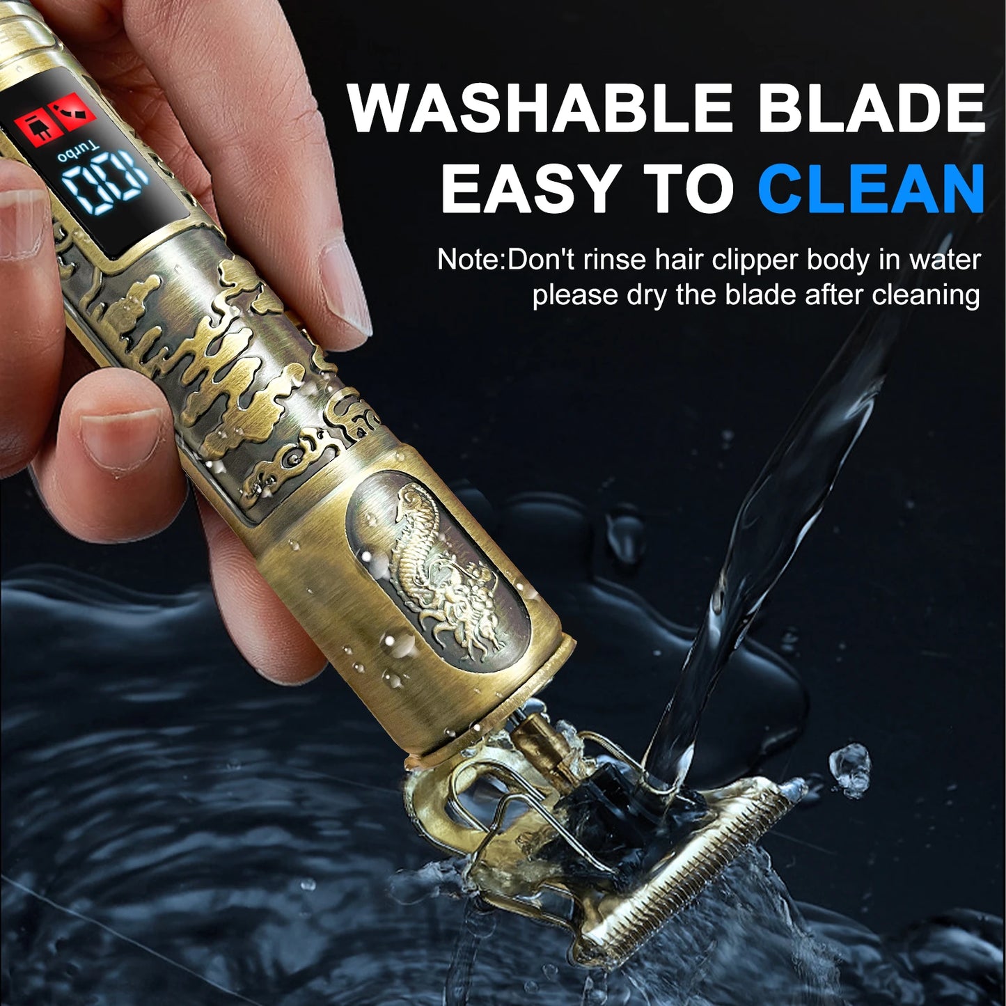 Sejoy Electric Hair Clipper Kit Professional Electric Pusher Carving Electric Shaver Rechargeable Hair Trimmer Machine for Men