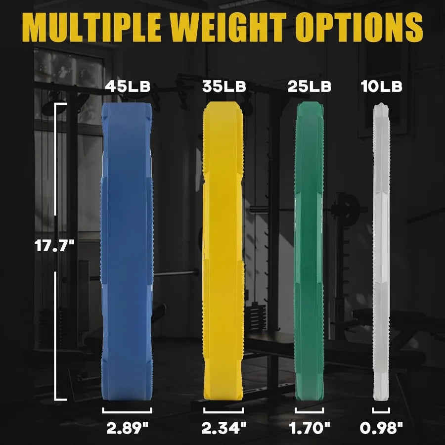 Rubber Bumper Plates For Gym And Home Fitness Training Durable Non Slip Surface