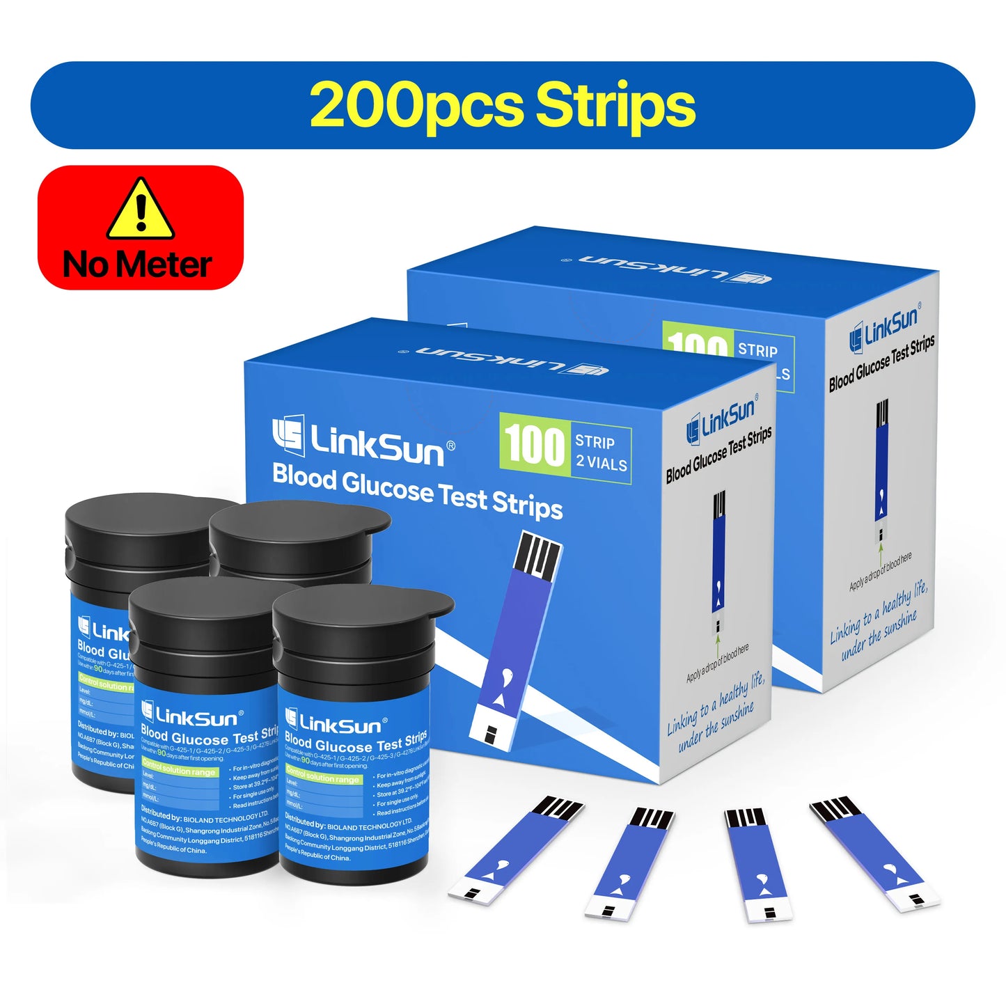 Linksun Glucose Meter Kit With Blood Sugar Test Strips