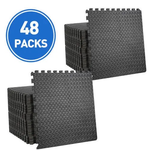 Puzzle Exercise Mat 3/4 Inch Thick Interlocking Tiles Workout Equipment 24 48 72 96
