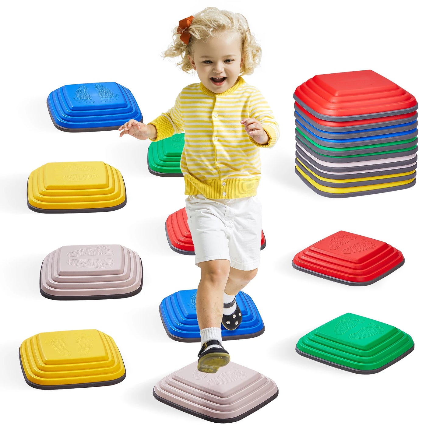 SucceBuy 10Pcs Children Balance Training Stepping Stones