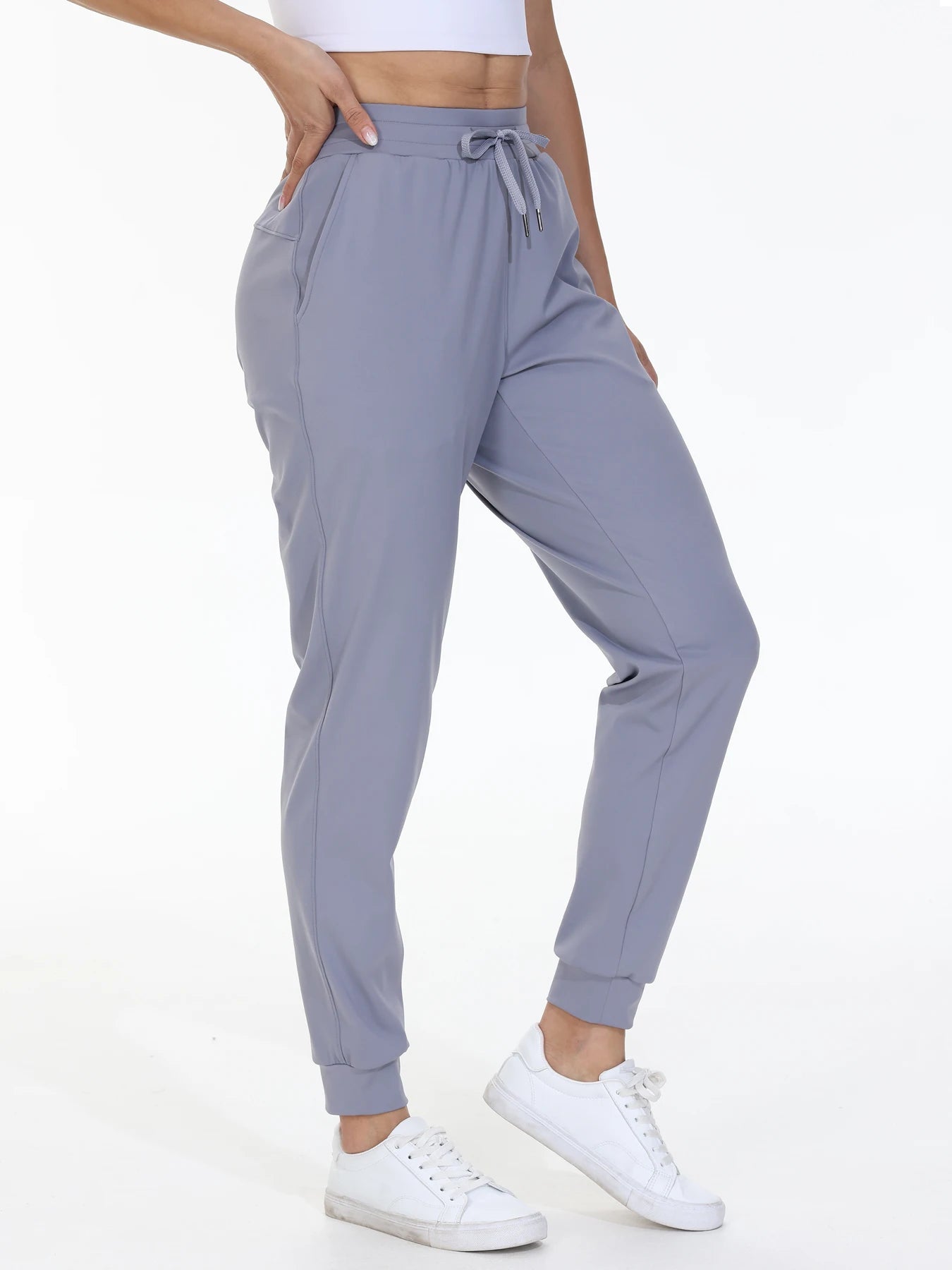 Fujian Womens Fitness Jogging Pants High Belt Drawstring