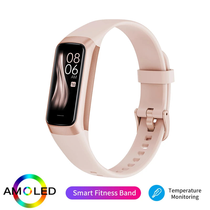 LIGE Amoled Smart Watch Smartwatch Band Women Heart Rate Blood Waterproof Connected Smart Bracelet Sport Fitness Tracker Watch