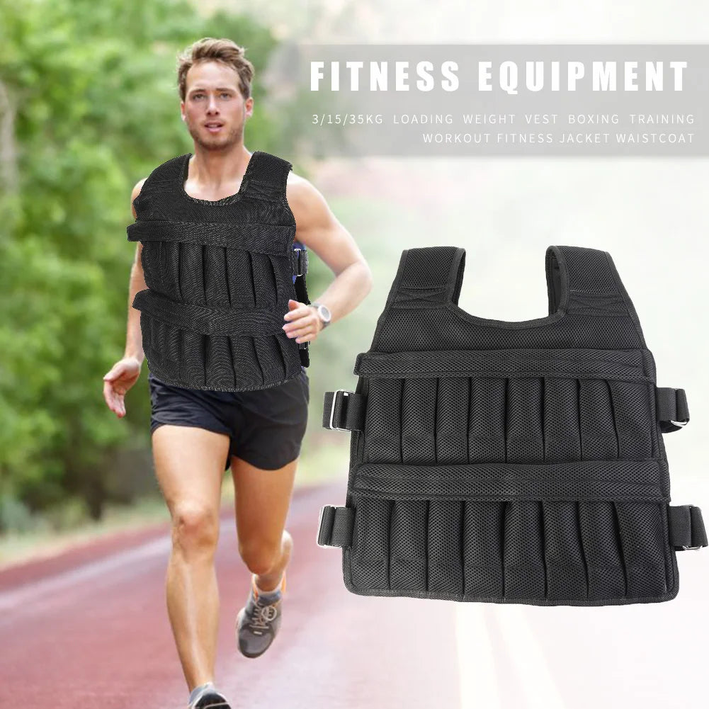 Adjustable Weight Vest for Running Training Fitness Equipment 3 to 50kg Loading Waistcoat Jacket