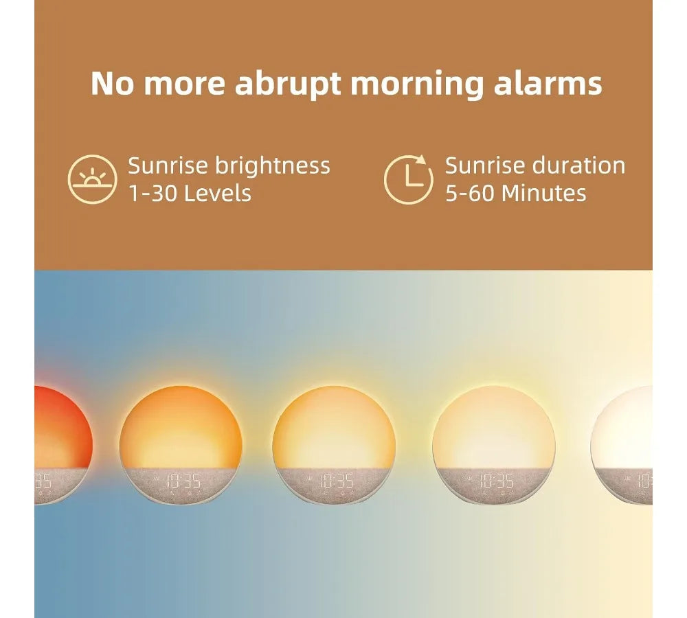Sunrise Alarm Clock With White Noise And Bluetooth Speaker