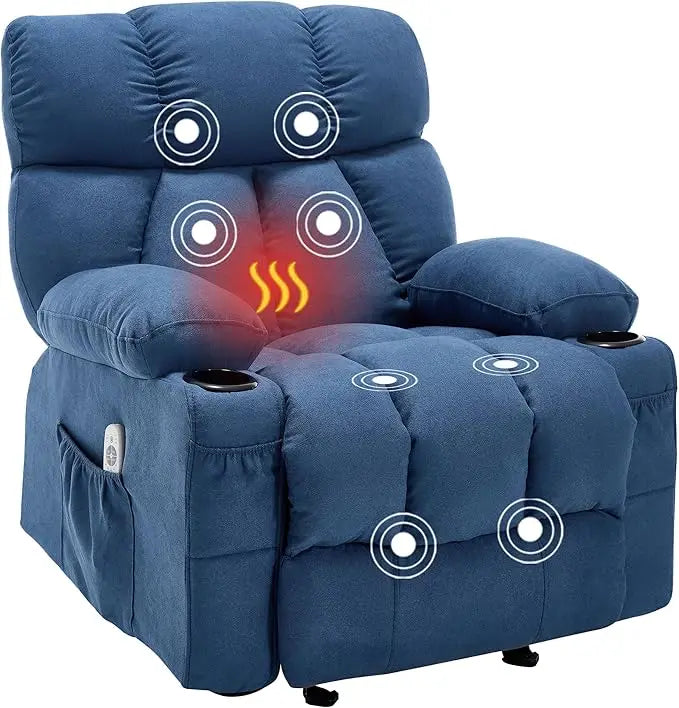 XMSJ Massage Rocker Recliner Chair With Heat And Vibration