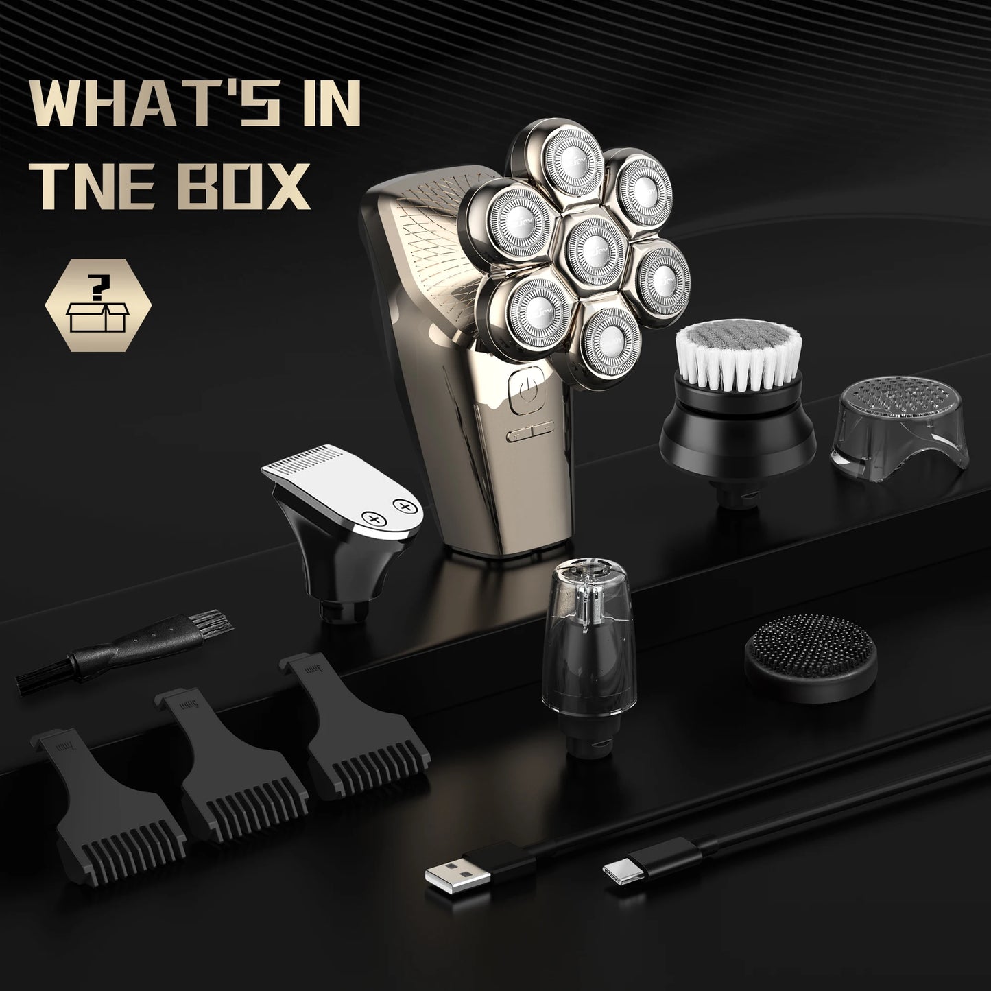 Sejoy Electric Head Shaver For Bald Men 7 Blades Floating