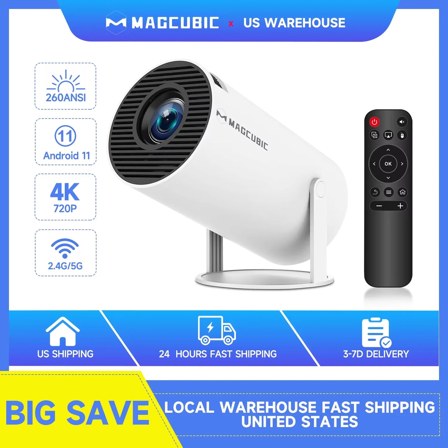 Magcubic HY300 Pro Mini Portable Projector With Android 11