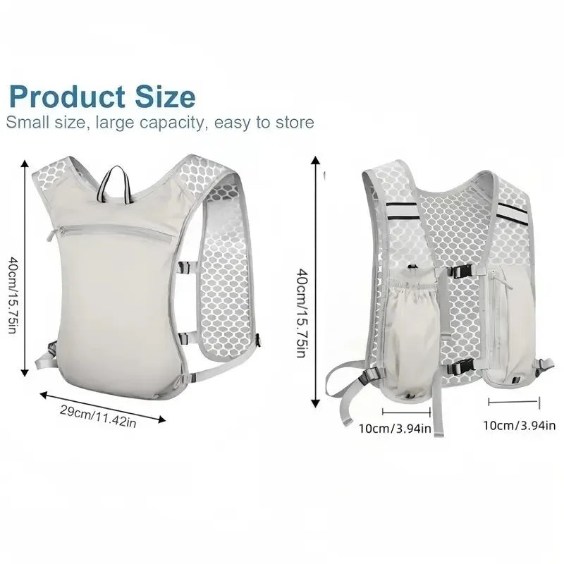 Biking Running Hydration Vest Reflective Chest Pack Phone