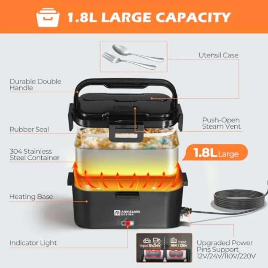 Electric Lunch Box 100W Portable Food Warmer For Adults