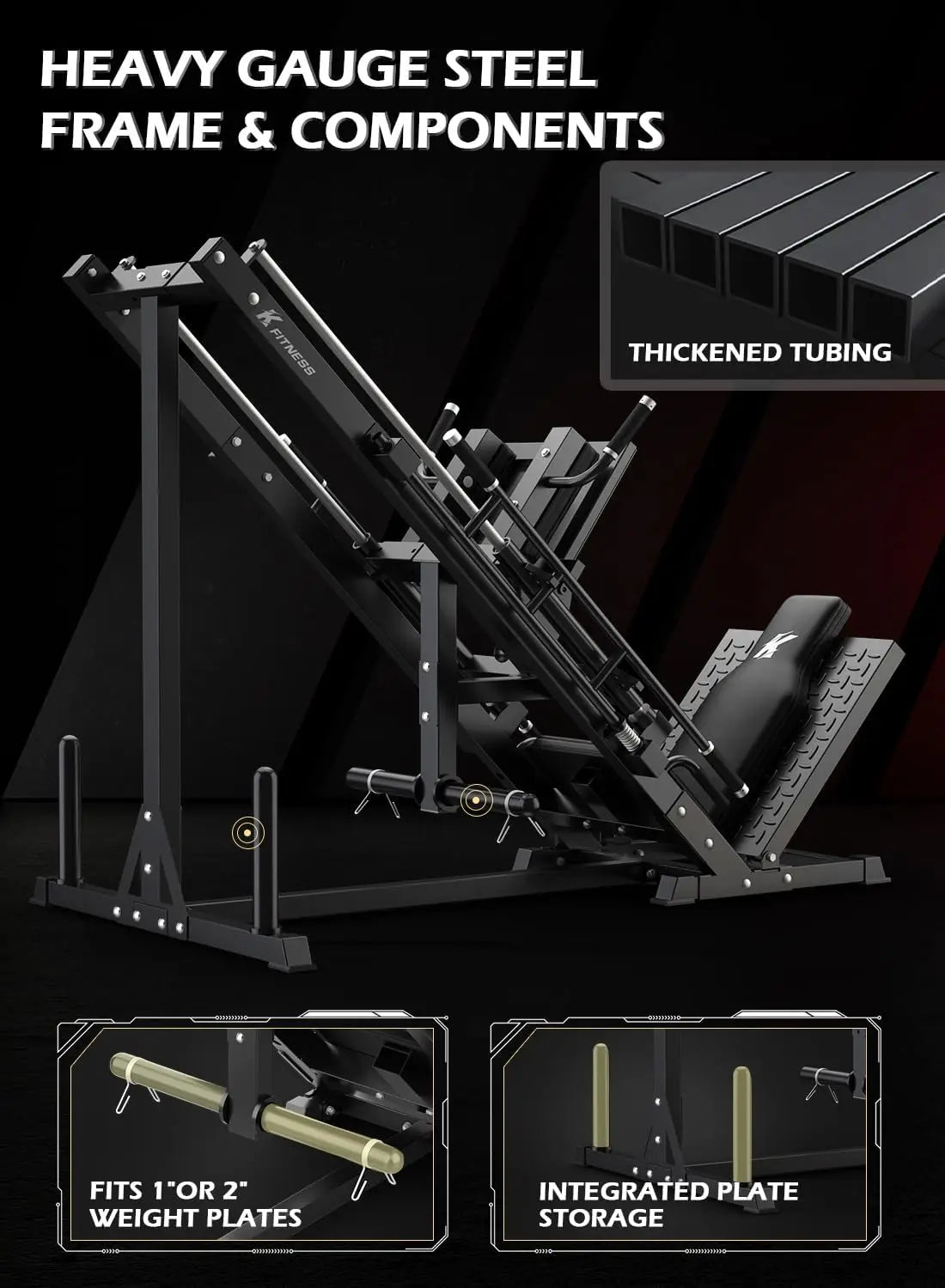 Leg Press Hack Squat Machine,Adjustable Leg Press Machine for Full Lower Body,Weight Storages for Lower Body Training