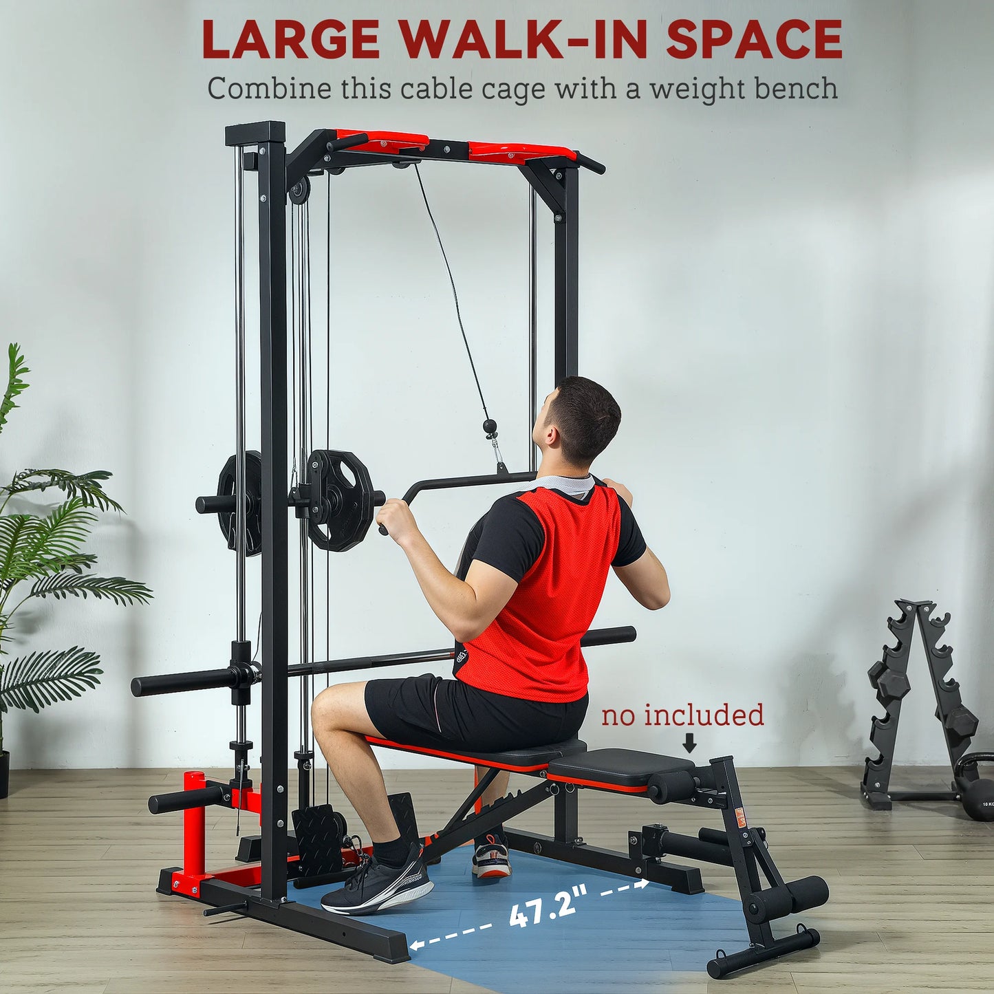 Soozier Smith Machine Multi-Function Power Cage With Lat Pull-Down System