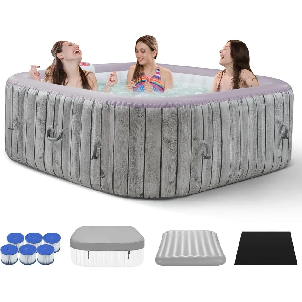 Inflatable Square Hot Tub Spa 4 To 6 Person Jets Spa
