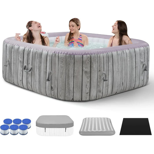 Inflatable Square Hot Tub Spa 4 To 6 Person Jets Spa