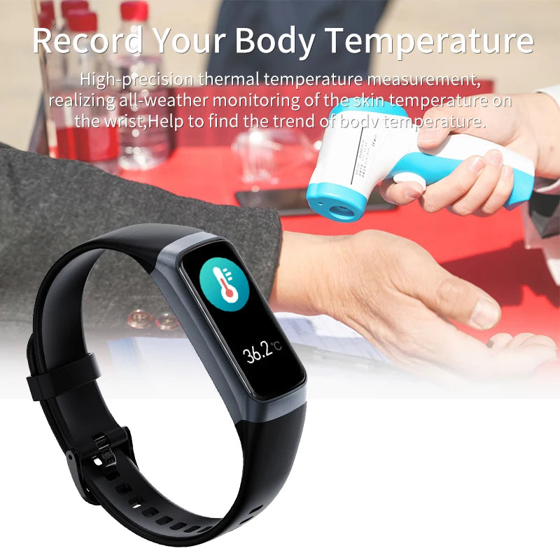 LIGE Amoled Smart Watch Smartwatch Band Women Heart Rate Blood Waterproof Connected Smart Bracelet Sport Fitness Tracker Watch