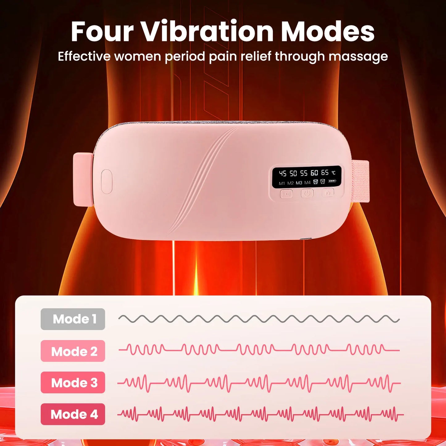 PASTSKY Electric Heating Massage Belt for Menstrual Cramps Relief
