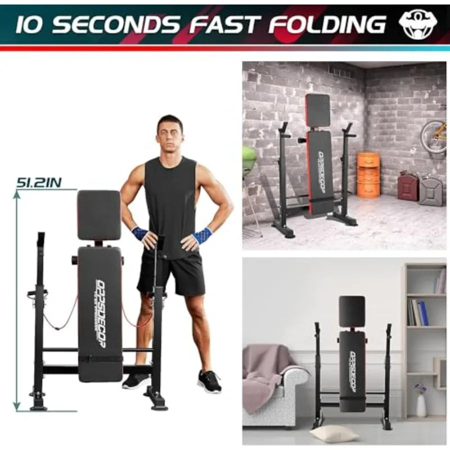 XMSJ 6In1 All Purpose Weight Bench With Leg Extension Rack