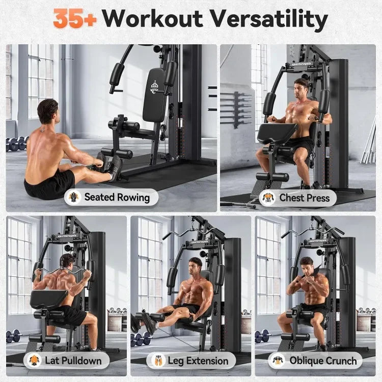 Good Home Gym, Multifunctional Home Gym Equipment, Workout Station with 154LBS Weight Stack, Exercise Equipmentfor Full Body Tra