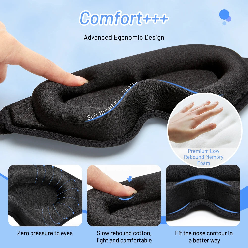 MERALLE 3D Sleep Mask Light Blocking Blindfold for Sleep