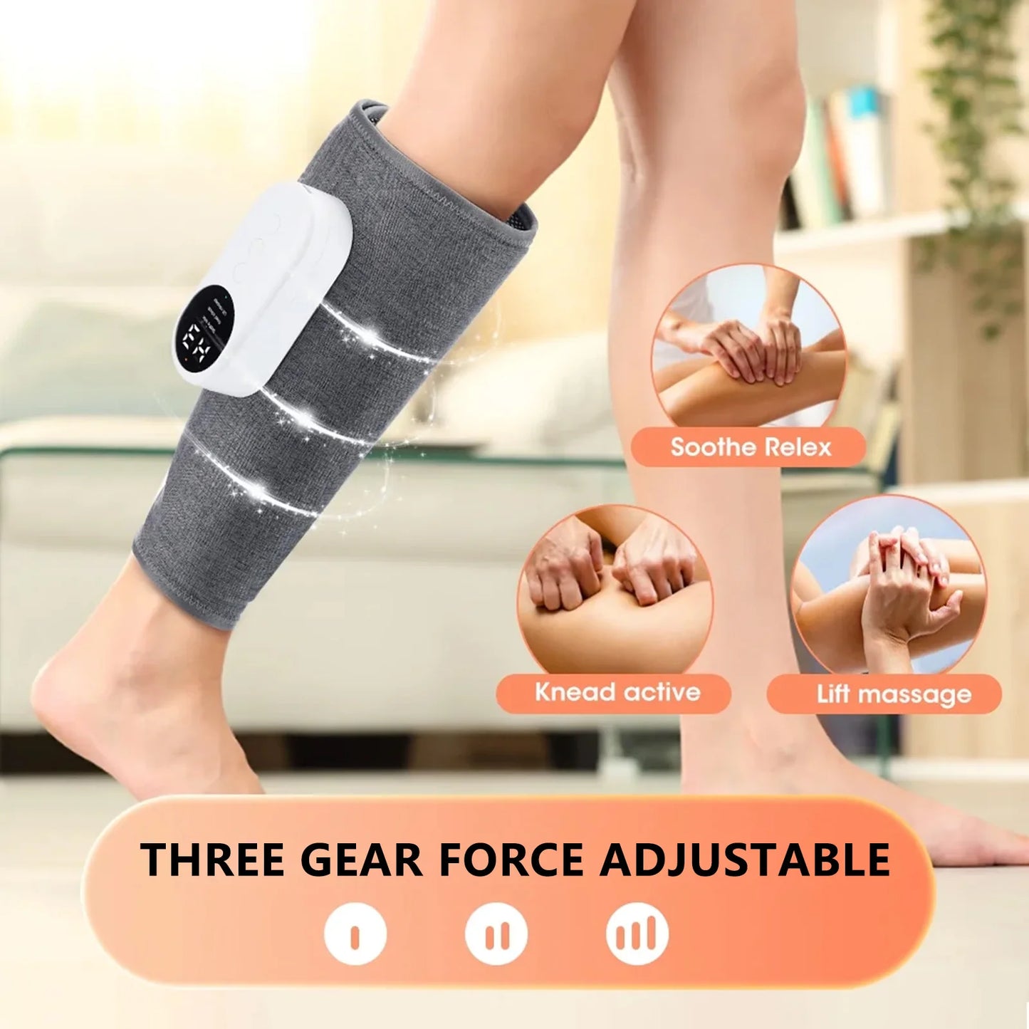 Smart Heating Leg Massage Machine Air Compression USB Rechargeable Wireless Leg Massager for Relaxation Calf Relief Muscle