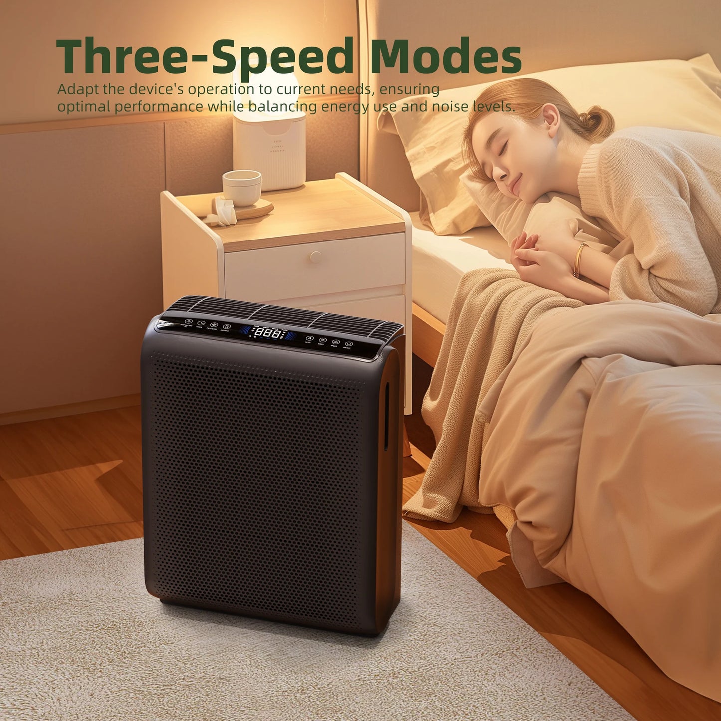 AROEVE Air Purifier With Smart Timer And Washable Filters