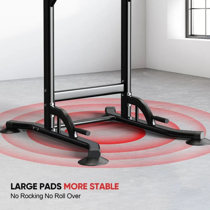 Oneofics Pull Up Bar Station Adjustable Multifunction Power Tower Dip Bar Station Home Gym Strength Training Equipment