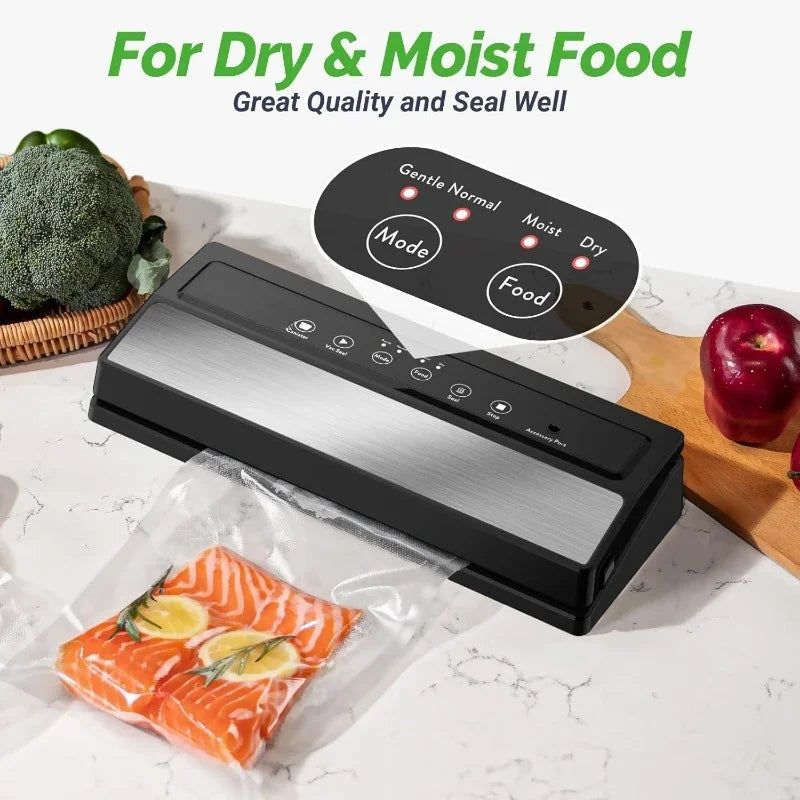 Fast Shipping Vacuum Sealer Machine for Food Storage with Sealer Bags and Roll Automatic Food Sealer for Sous Vide Compact Design