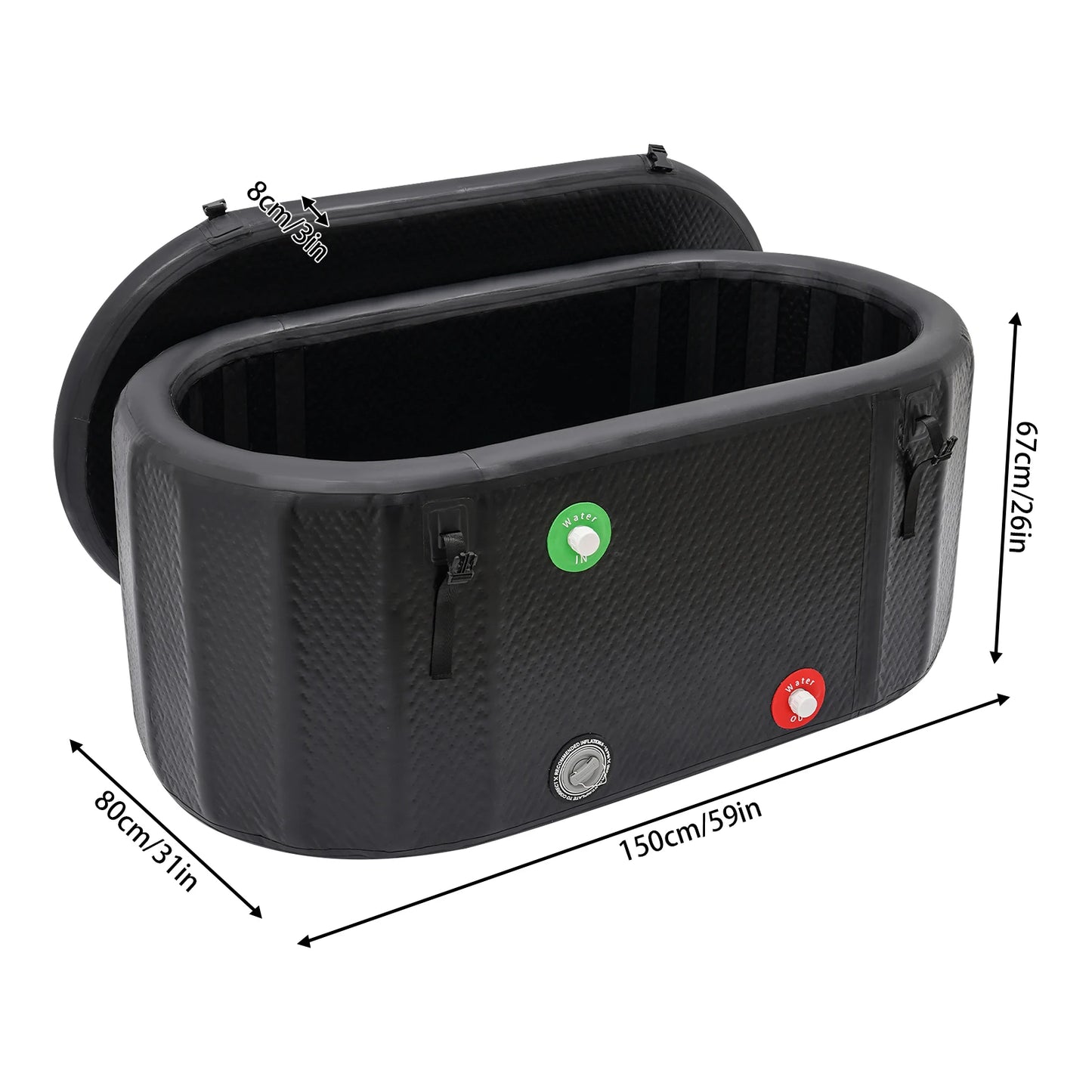 Hign-concerned Inflatable Cold Plunge Tub Insulated Lid