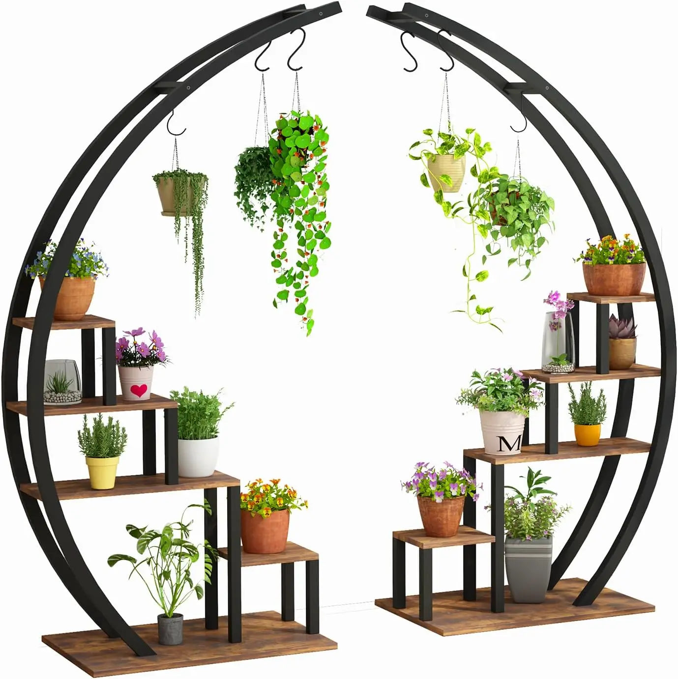 Twister 2pcs 5-Tier Metal Plant Stand Set