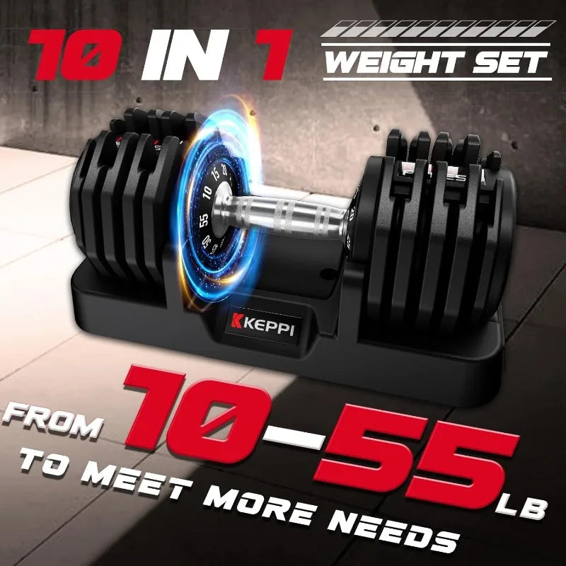 YTYIN Adjustable Dumbbell Set With Anti Slip Metal Handle