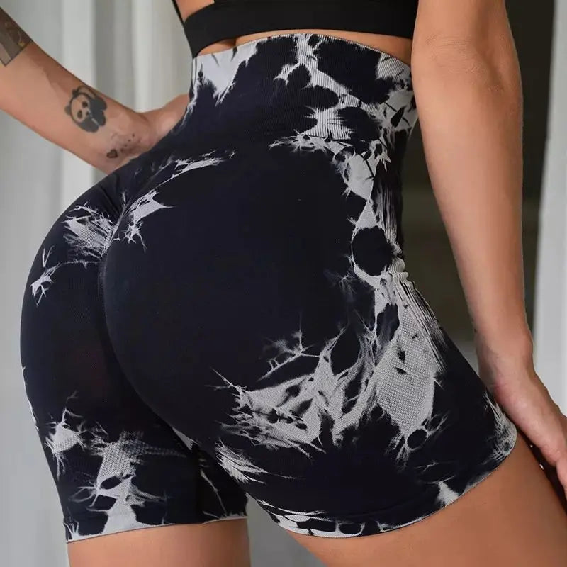 Women Nylon Yoga Shorts High Elastic Seamless Fit Comfort