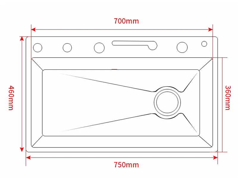 Rozin Stainless Steel Kitchen Sink With Faucet Waterfall