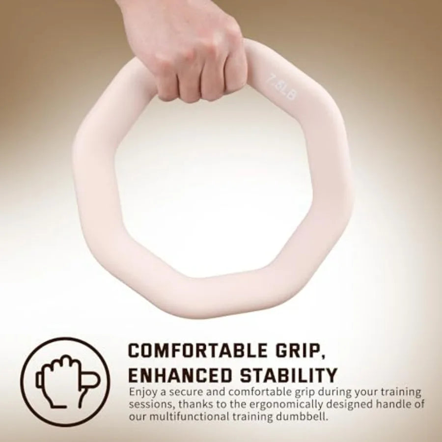 LISM 2in1 Weight Ring Kettlebell Dumbbell Cast Iron PVC