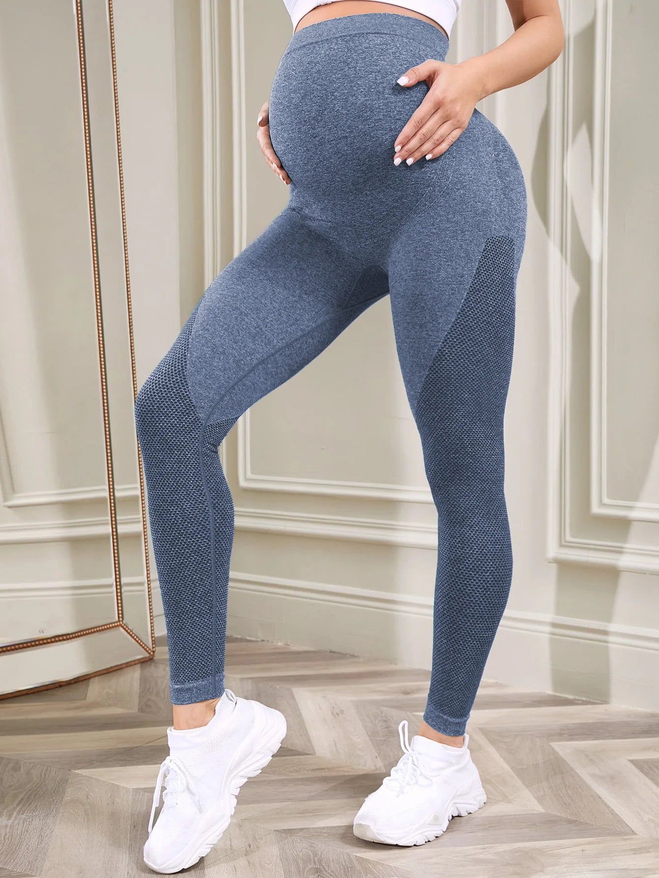 Maternity Over Belly Full Length Leggings For Pregnancy Yoga Workouts