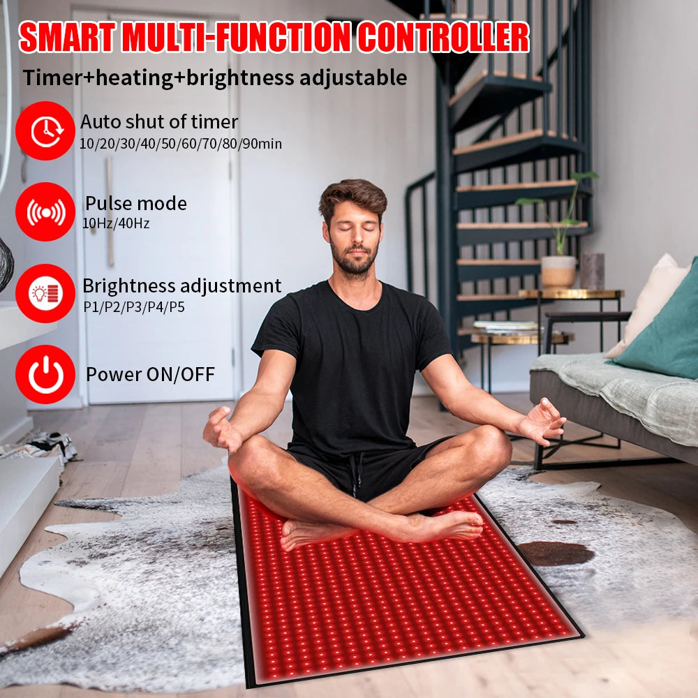 Electronic Full Body Red Light Mat 1280 LEDs Pain Relief